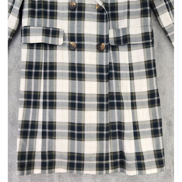 We The Free Jacket Womens Small Green Plaid Button Up Freddie Long Line Blazer - Picture 8 of 14